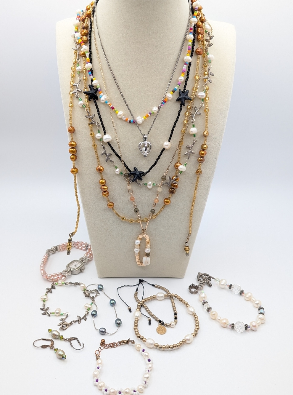 Cultured Freshwater Pearl Wearable Jewelry Lot